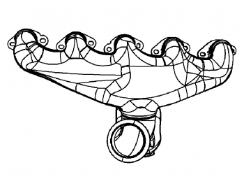 000; 2008 - 2010 Dodge Viper SRT10 Right Exhaust Manifold - 05037704AC