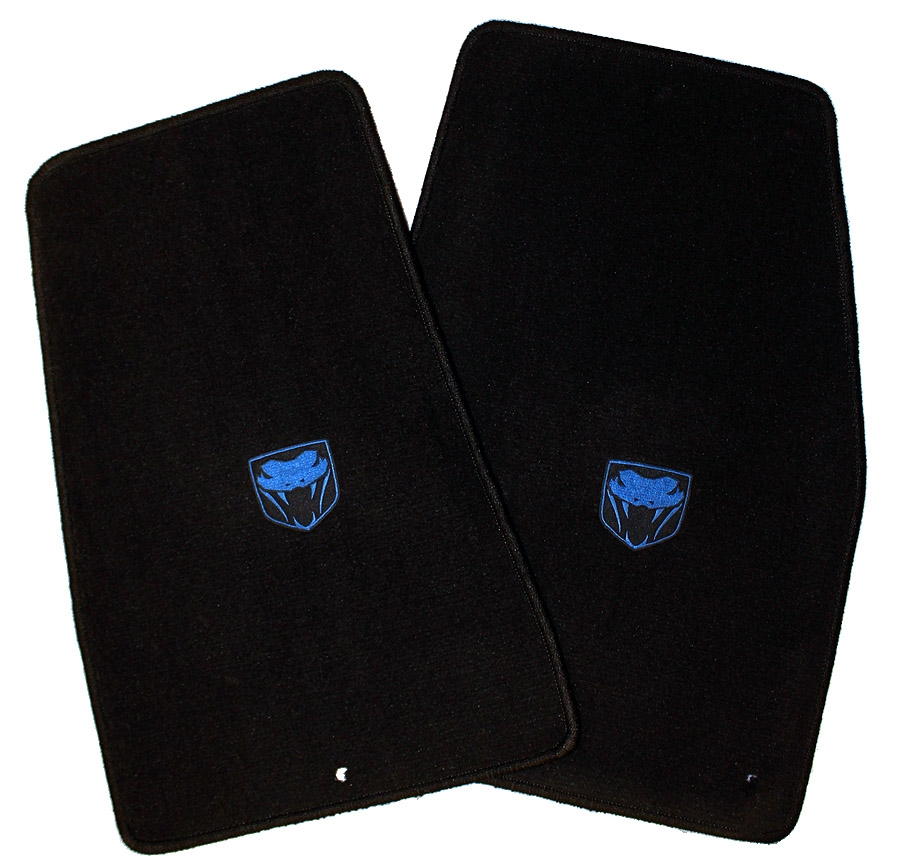 LLOYD FLOOR MATS Black Velourtex™ with Blue logos 2008-2010 Dodge Viper SRT-10 