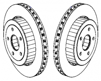 2008 Jeep Grand Cherokee SRT8 Rear Rotor Pair - 05290731AB