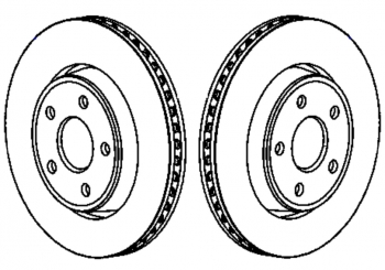 2008 Jeep Grand Cherokee SRT8 Front Rotor Pair - 05290733AB