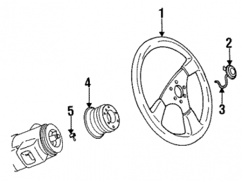 009; 92-96 Steering wheel horn BUTTON. 