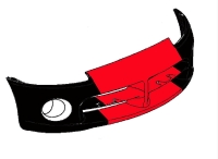 2003-2010 Viper SRT10 Front Bumper Cover Red/Black - 5029154AB