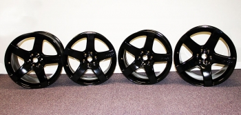 Dodge Viper OEM Black Powdercoat Five Spoke Wheel Set - 5290866AA 5290868AA